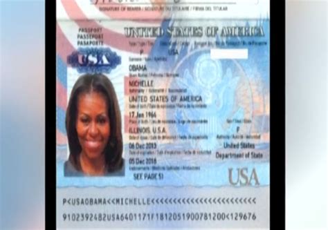 michelle obama leaked photo|Image purported to be Michelle Obamas passport posted online